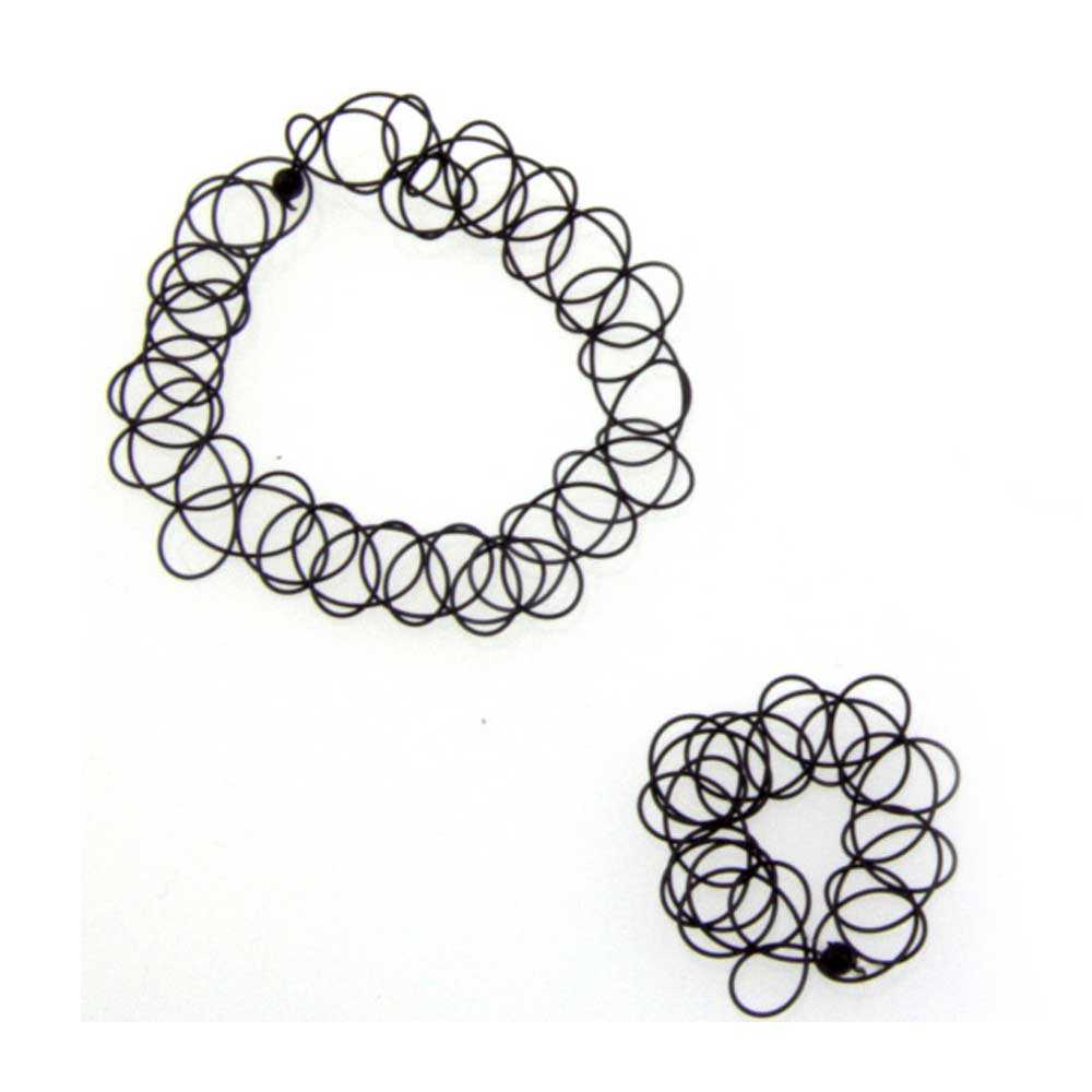 Zac's Alter Ego - Tattoo bracelet and ring set Bracelet - Noir